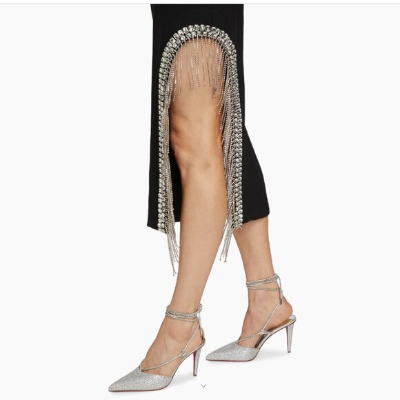 Cinq à Sept Sammy Rhinestone Fringe Midi Dress - Picture 8 of 16